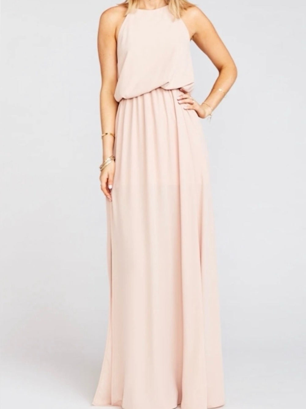 NWT Show Me Your Mumu Heather Halter Dress Show Ring Pink Blush Sz XXS - Picture 1 of 9